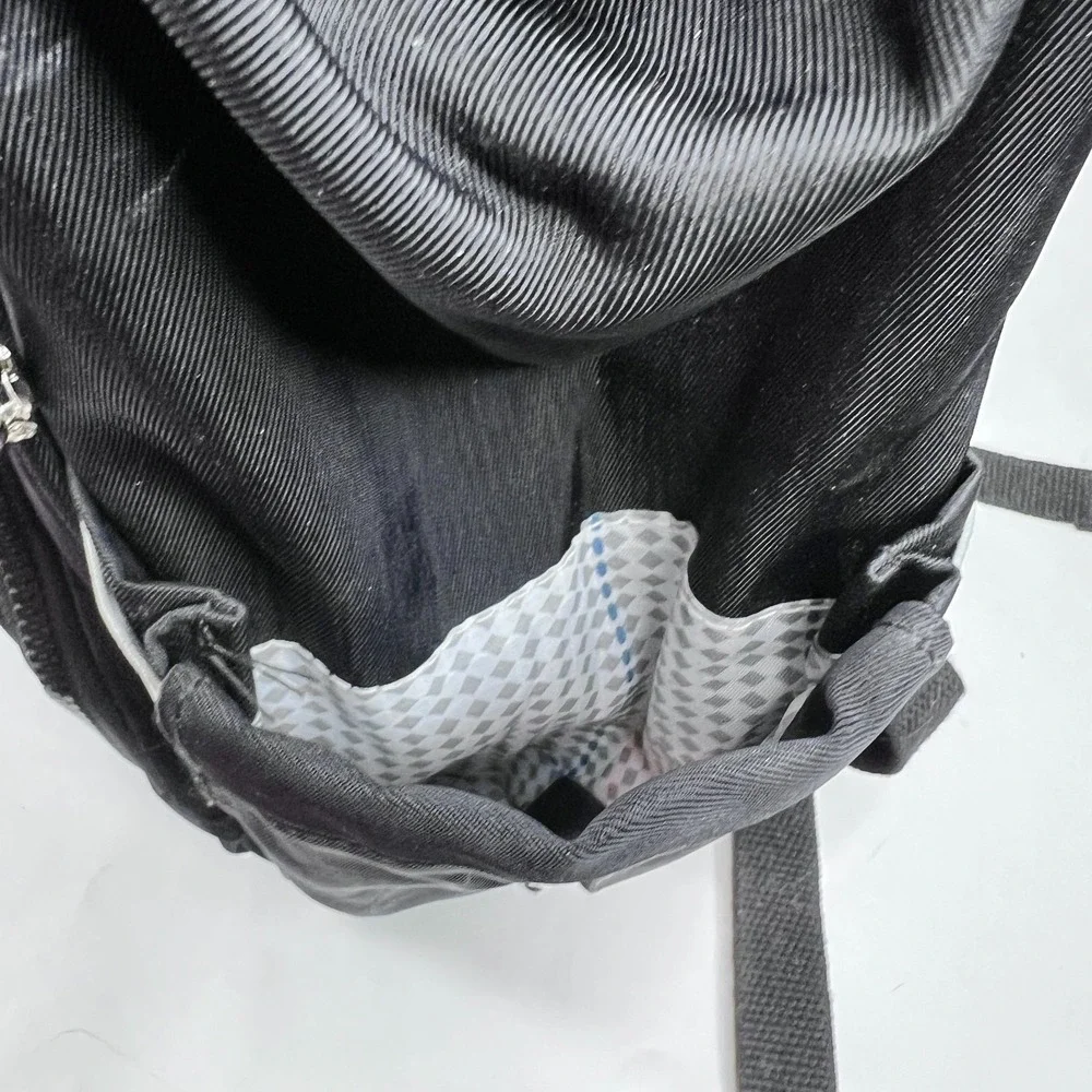 Kipling Audrie Black Nylon Diaper Bag Backpack Doctor Bag Opening w Monkey Charm